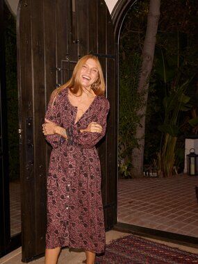 Natalie Martin Alex Midi Dress NWT Sz Small in Waterlily Mauve